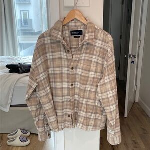 Abercrombie & Fitch Plaid Shirt in Brown and Cream